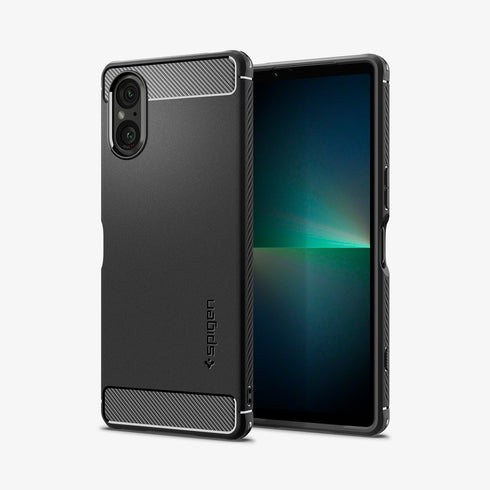 ACS02841 - Sony Xperia 1 III Case Rugged Armor in matte black showing the back